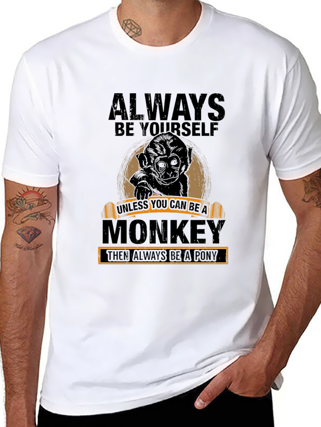 Always Be Yourself Monkey Graphic T-Shirt