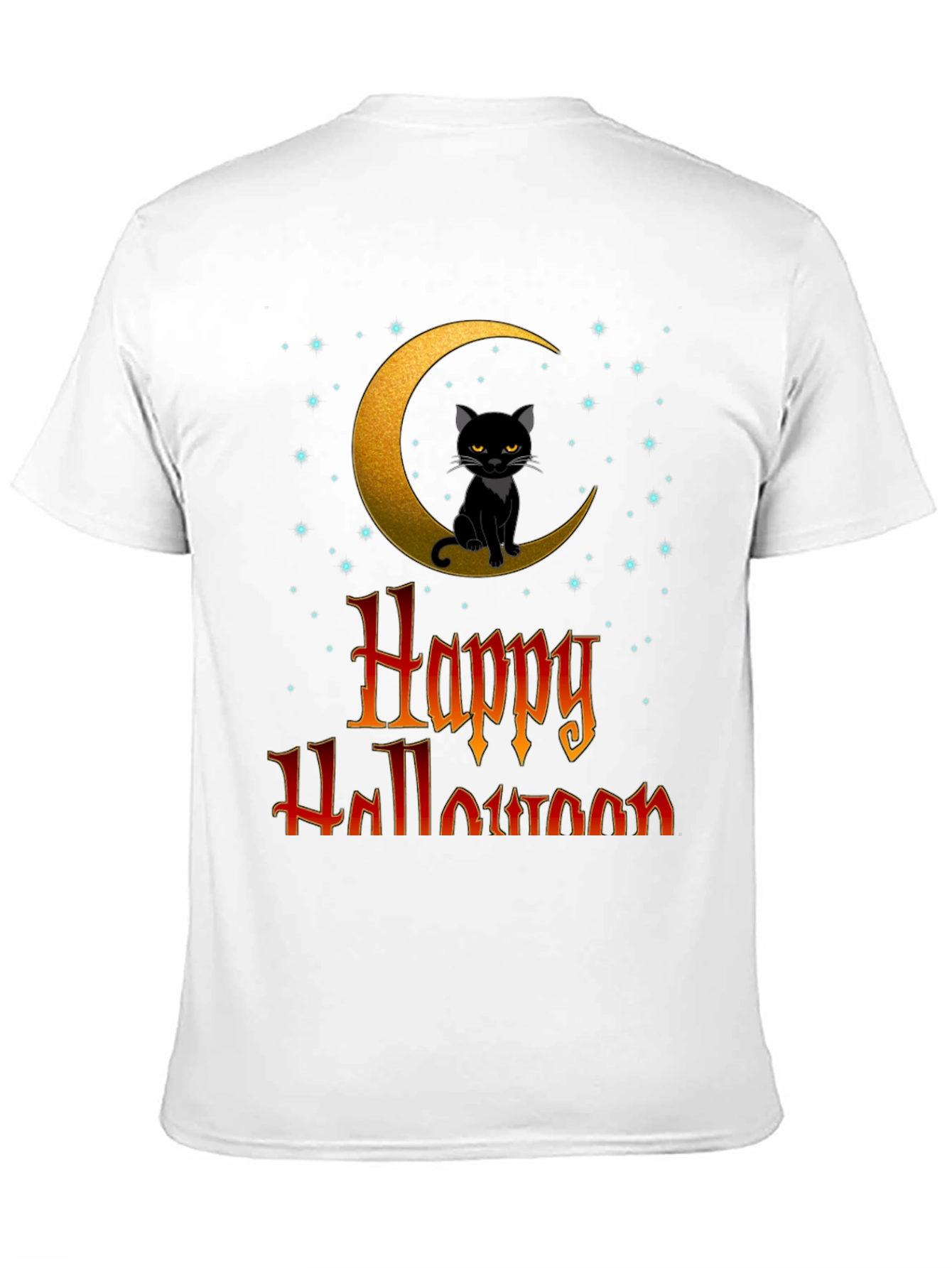 Happy Halloween Cat on Moon T-Shirt