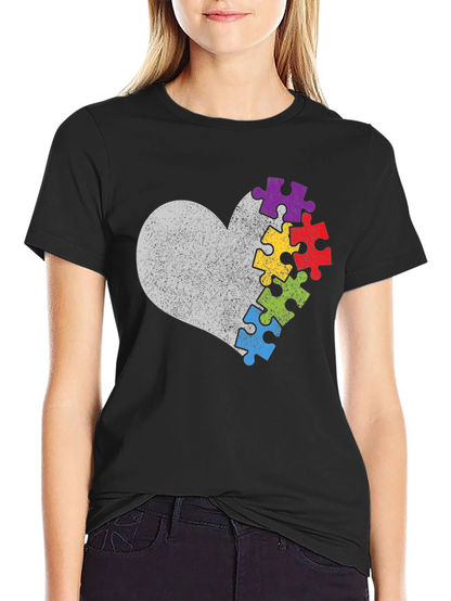 Autism Awareness Heart Puzzle T-Shirt