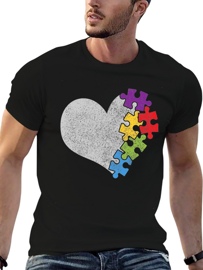 Autism Awareness Heart Puzzle T-Shirt