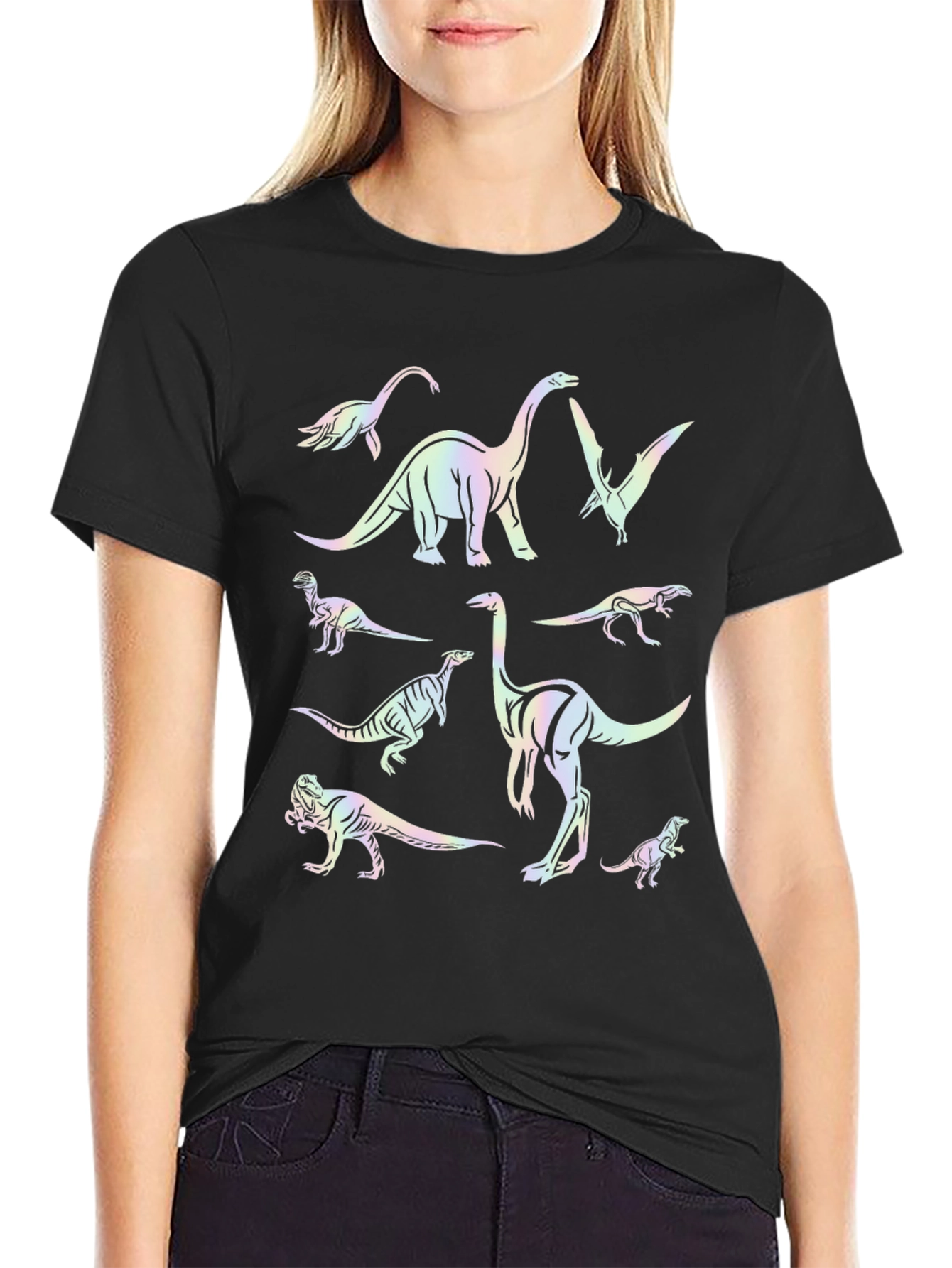 Dinosaur Holographic Graphic Tee