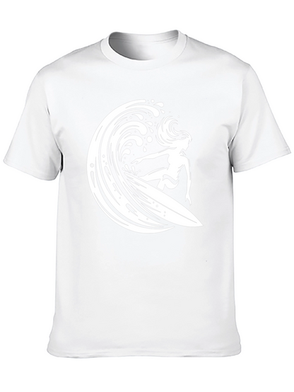 Surfer Girl Wave T-Shirt - Black