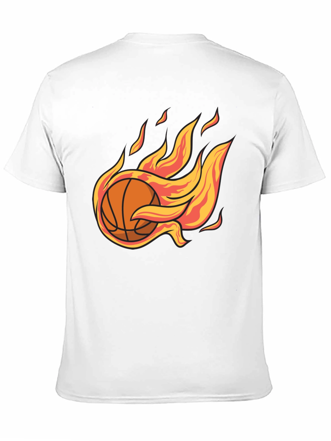 Flaming Basketball Graphic Tee - Cool Sports T-Shirt