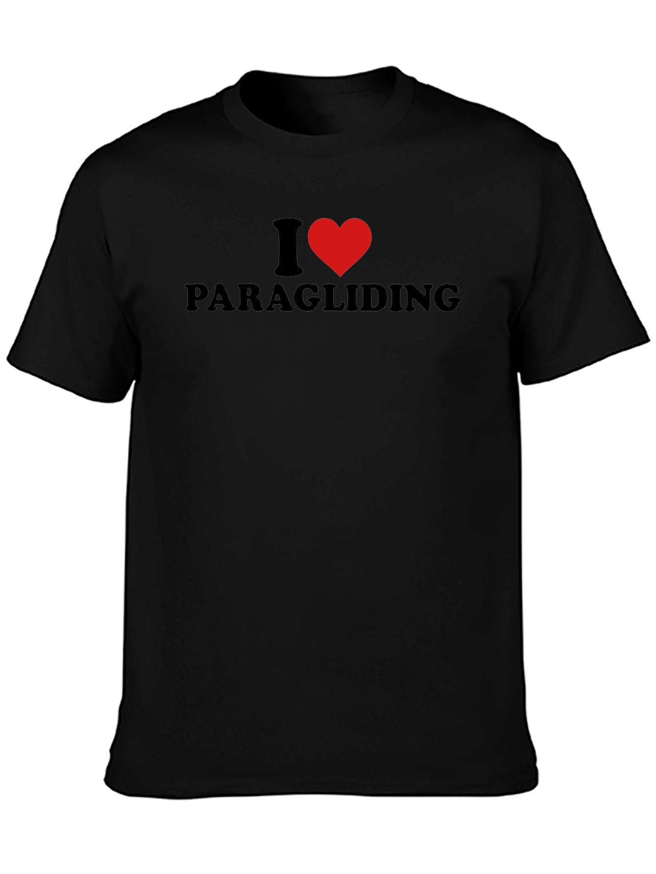 I Heart Paragliding Black T-Shirt