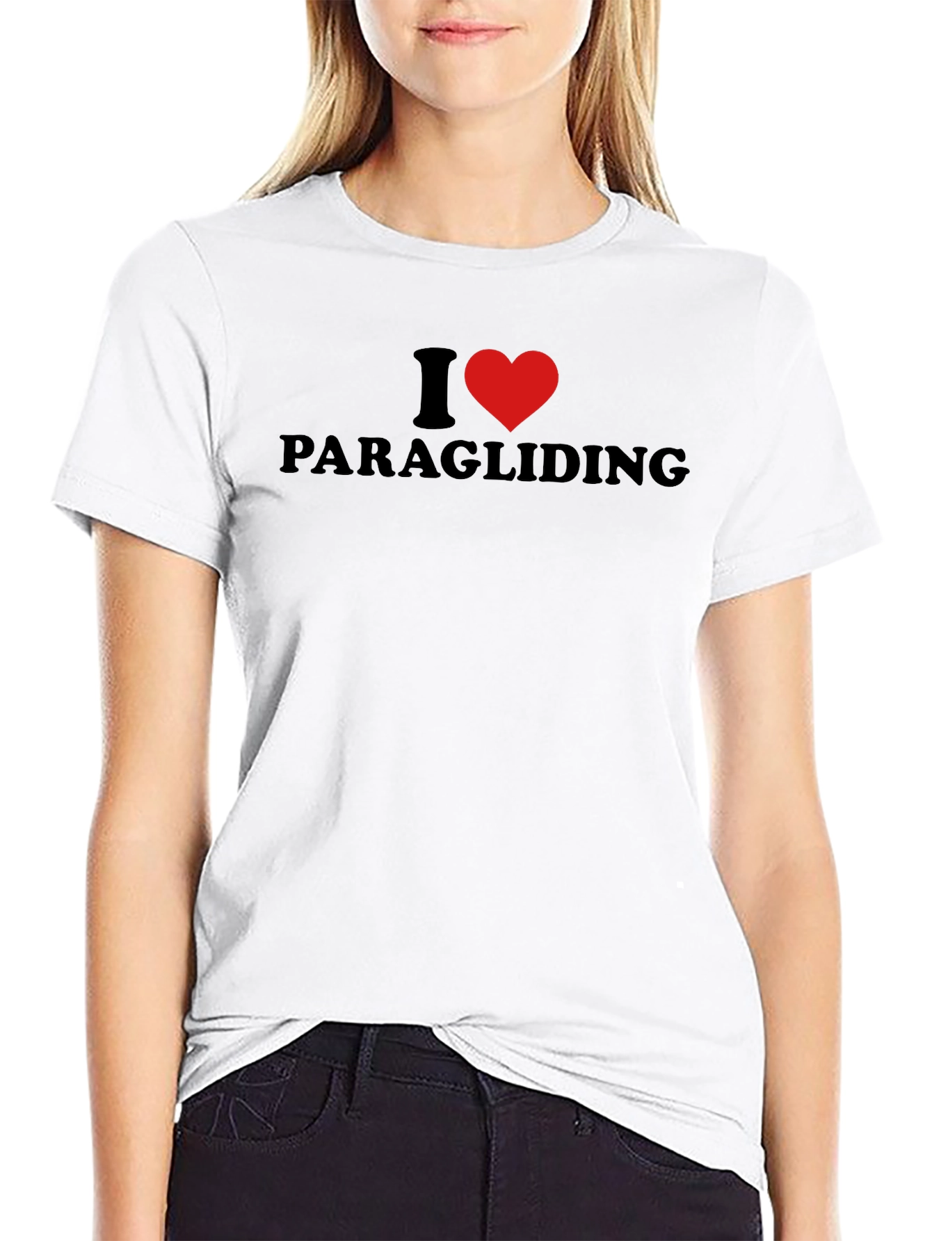 I Heart Paragliding Black T-Shirt