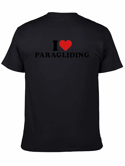 I Heart Paragliding Black T-Shirt