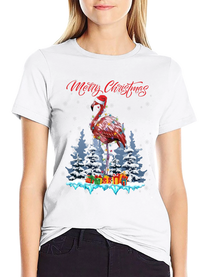 Festive Flamingo Christmas T-Shirt