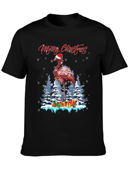 Festive Flamingo Christmas T-Shirt
