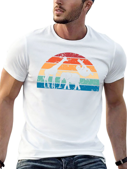 Retro Animal Sunset Graphic T-Shirt
