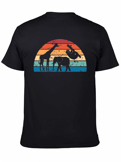 Retro Animal Sunset Graphic T-Shirt