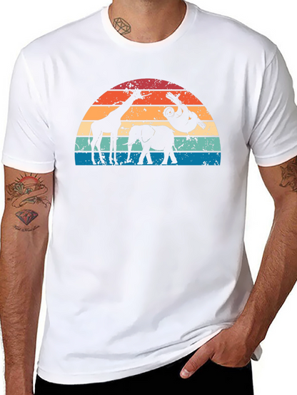 Retro Animal Sunset Graphic T-Shirt