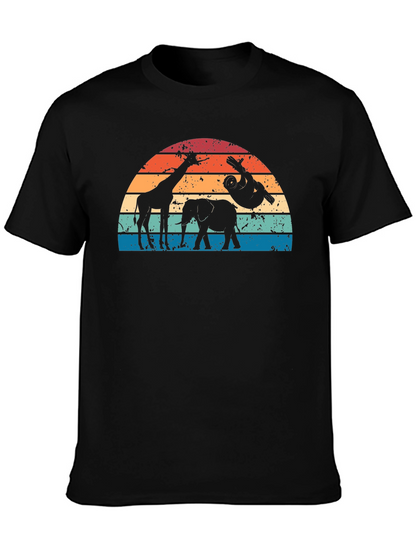 Retro Animal Sunset Graphic T-Shirt