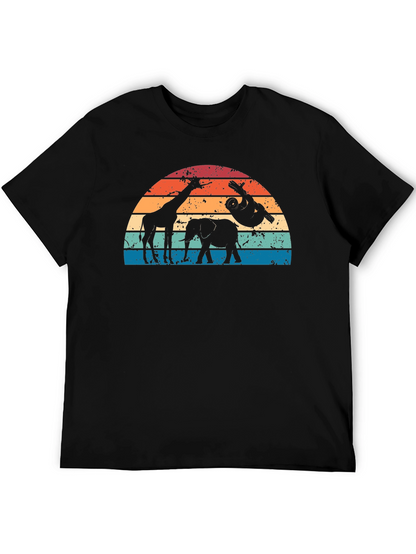 Retro Animal Sunset Graphic T-Shirt