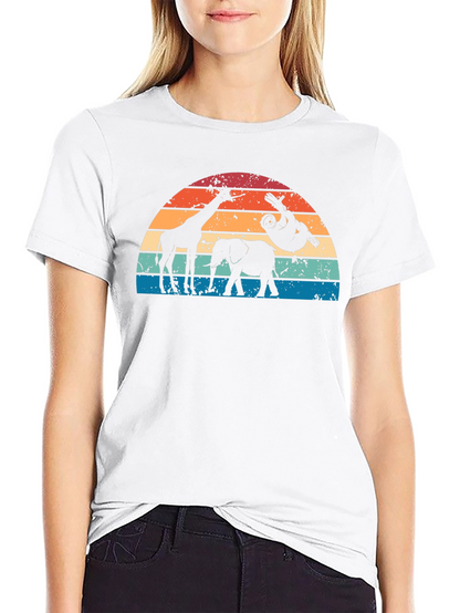 Retro Animal Sunset Graphic T-Shirt