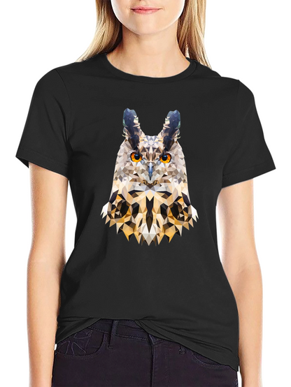 Geometric Owl T-Shirt - Modern Art Tee