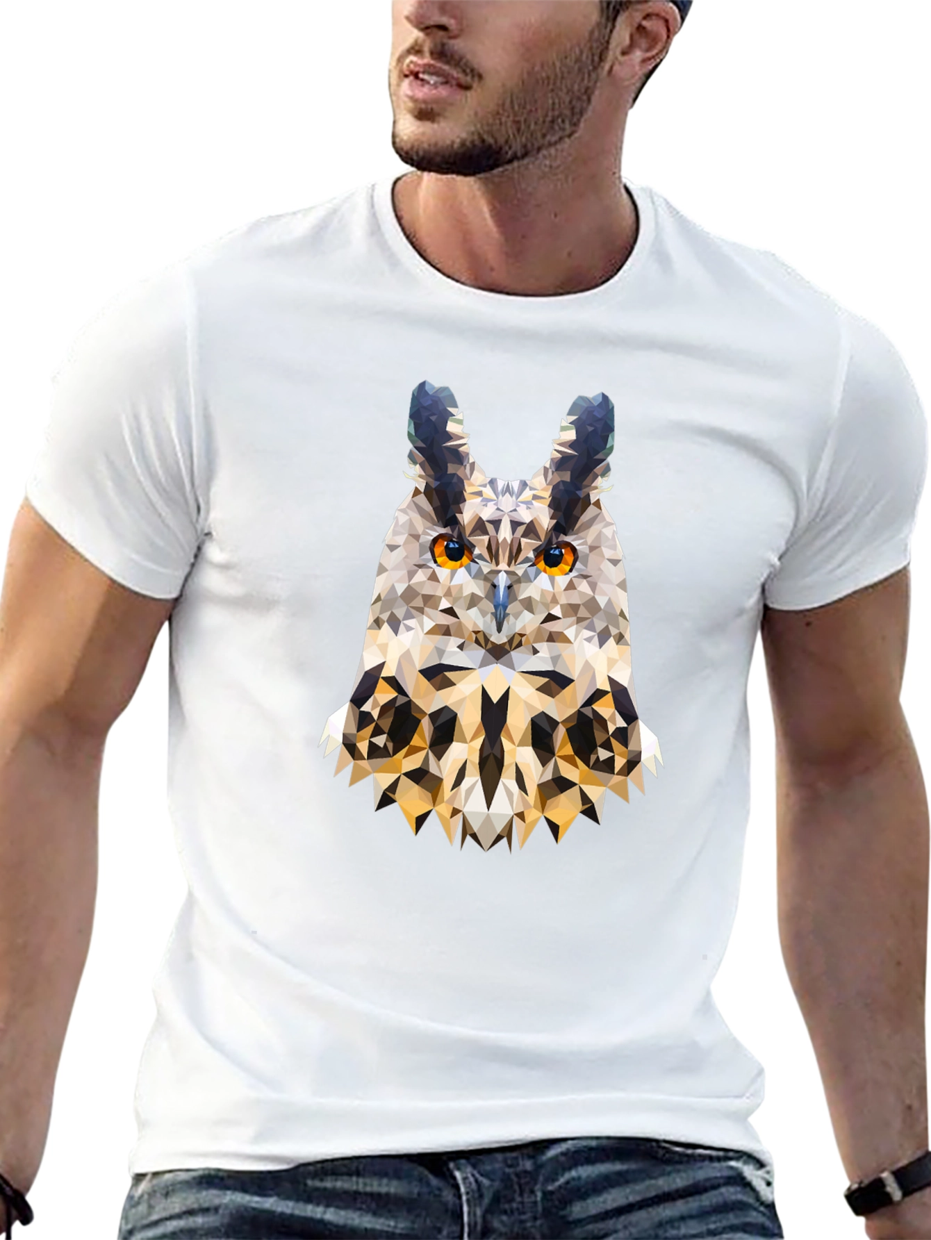 Geometric Owl T-Shirt - Modern Art Tee