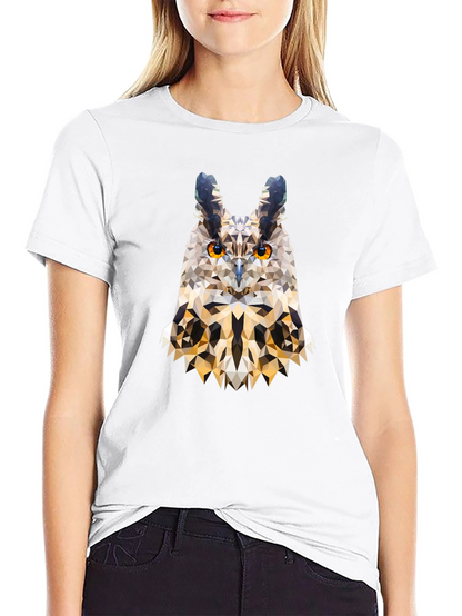 Geometric Owl T-Shirt - Modern Art Tee