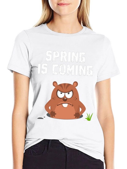 Spring is Coming Groundhog Day Graphic Tee