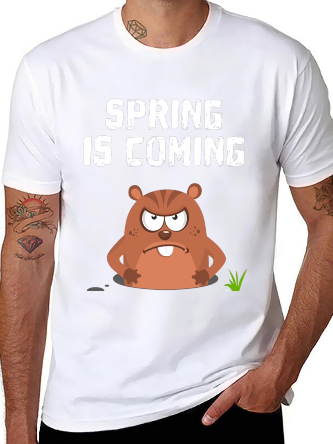 Spring is Coming Groundhog Day Graphic Tee