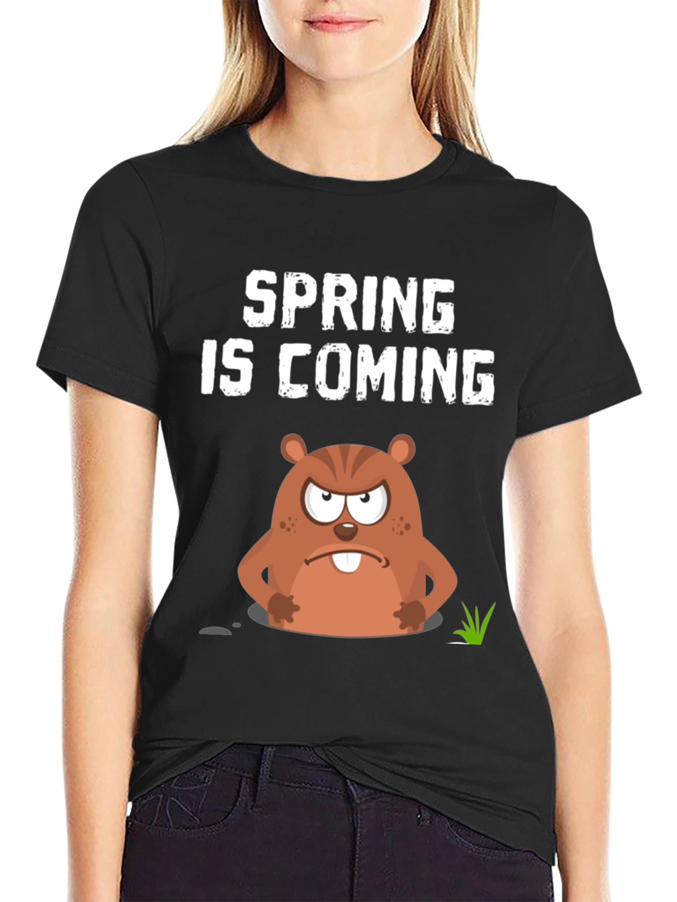 Spring is Coming Groundhog Day Graphic Tee