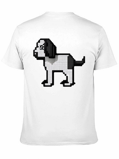 Pixel Dog Graphic Tee - Black Casual Shirt