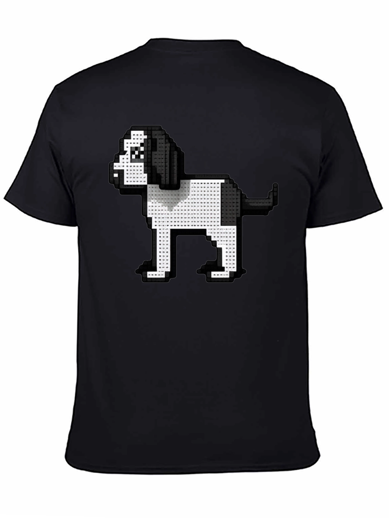 Pixel Dog Graphic Tee - Black Casual Shirt
