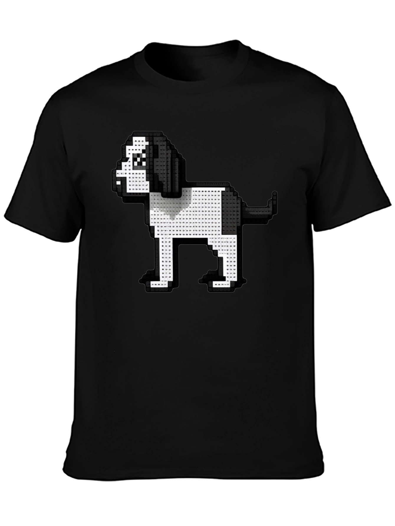 Pixel Dog Graphic Tee - Black Casual Shirt