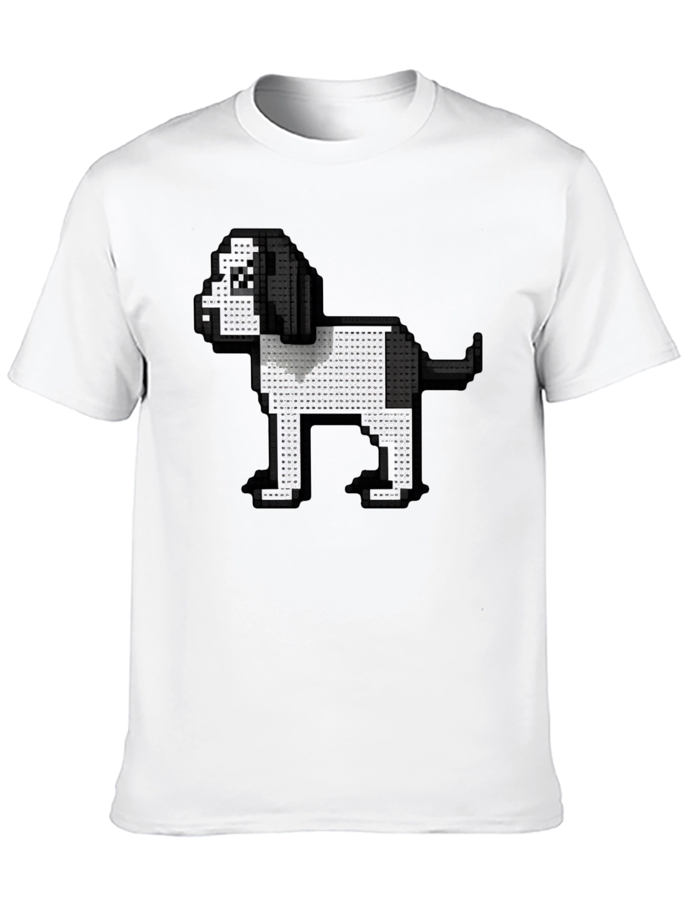 Pixel Dog Graphic Tee - Black Casual Shirt