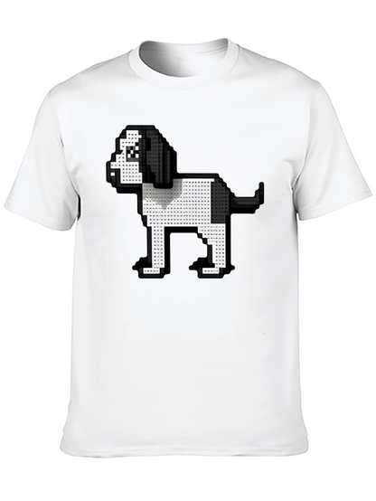 Pixel Dog Graphic Tee - Black Casual Shirt