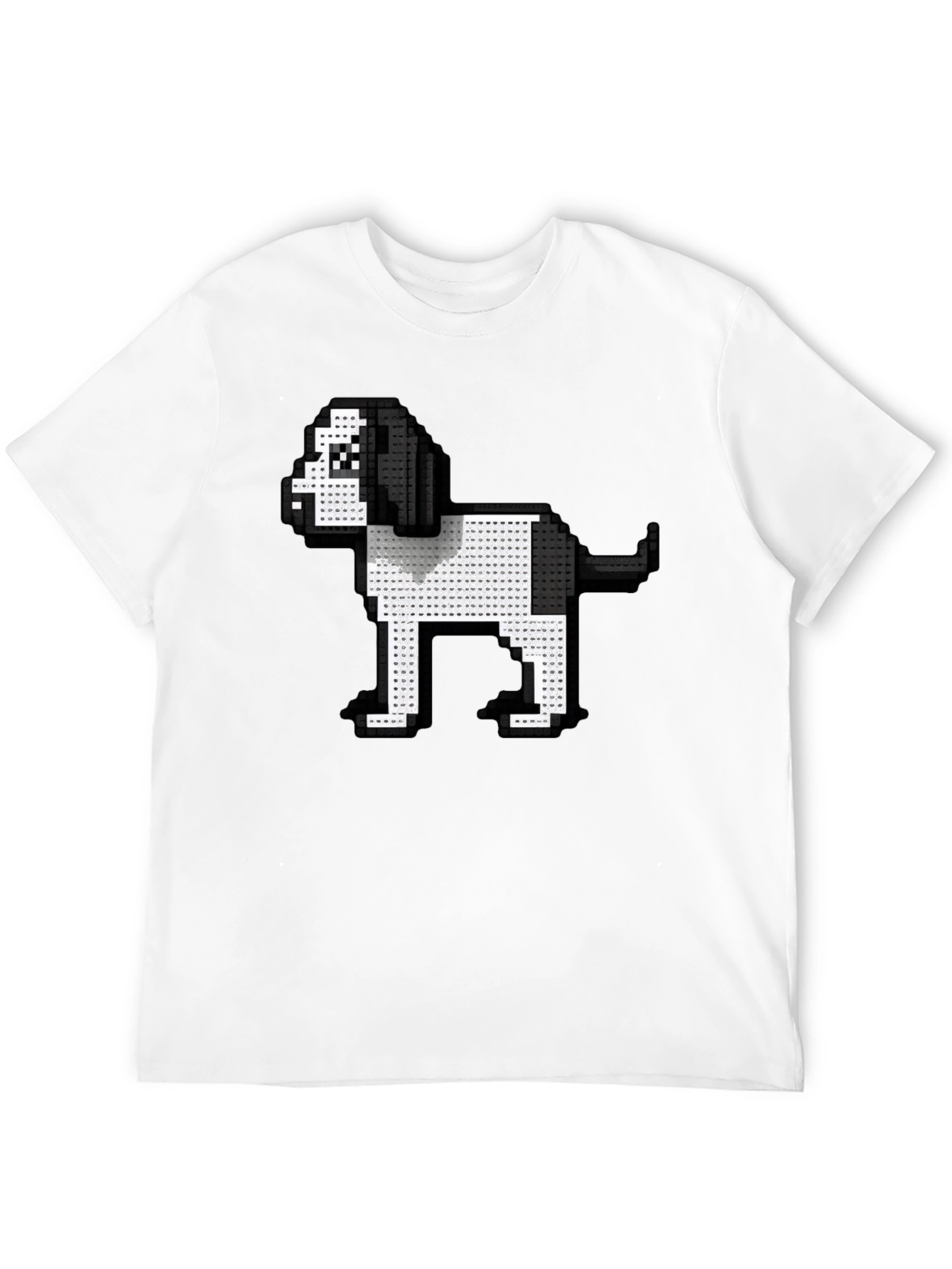 Pixel Dog Graphic Tee - Black Casual Shirt
