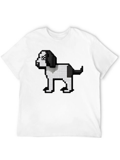Pixel Dog Graphic Tee - Black Casual Shirt