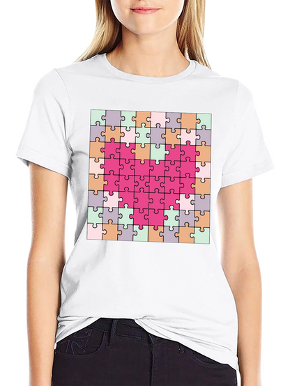 Heart Puzzle Piece T-Shirt - Romantic & Fun
