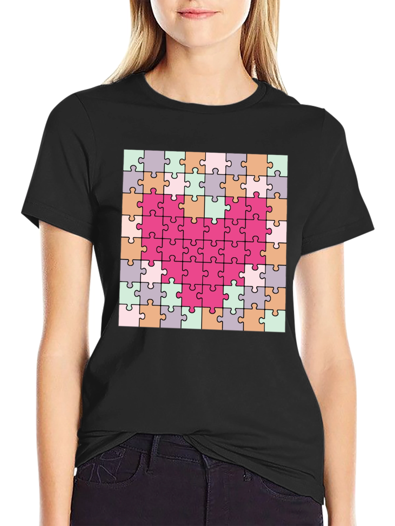 Heart Puzzle Piece T-Shirt - Romantic & Fun