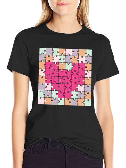 Heart Puzzle Piece T-Shirt - Romantic & Fun