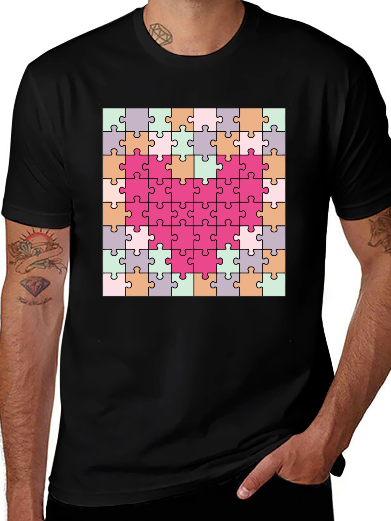 Heart Puzzle Piece T-Shirt - Romantic & Fun