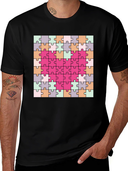 Heart Puzzle Piece T-Shirt - Romantic & Fun