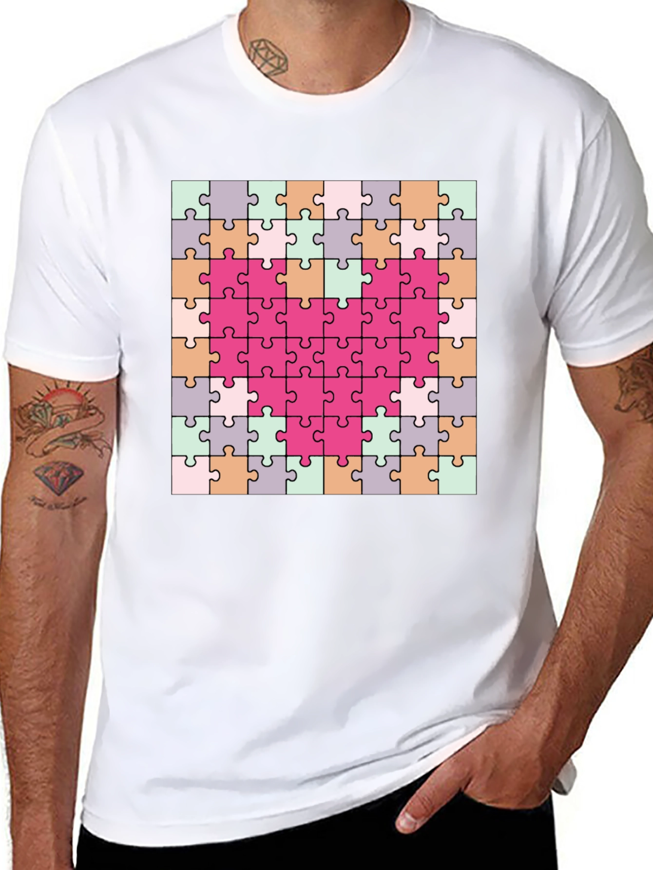 Heart Puzzle Piece T-Shirt - Romantic & Fun