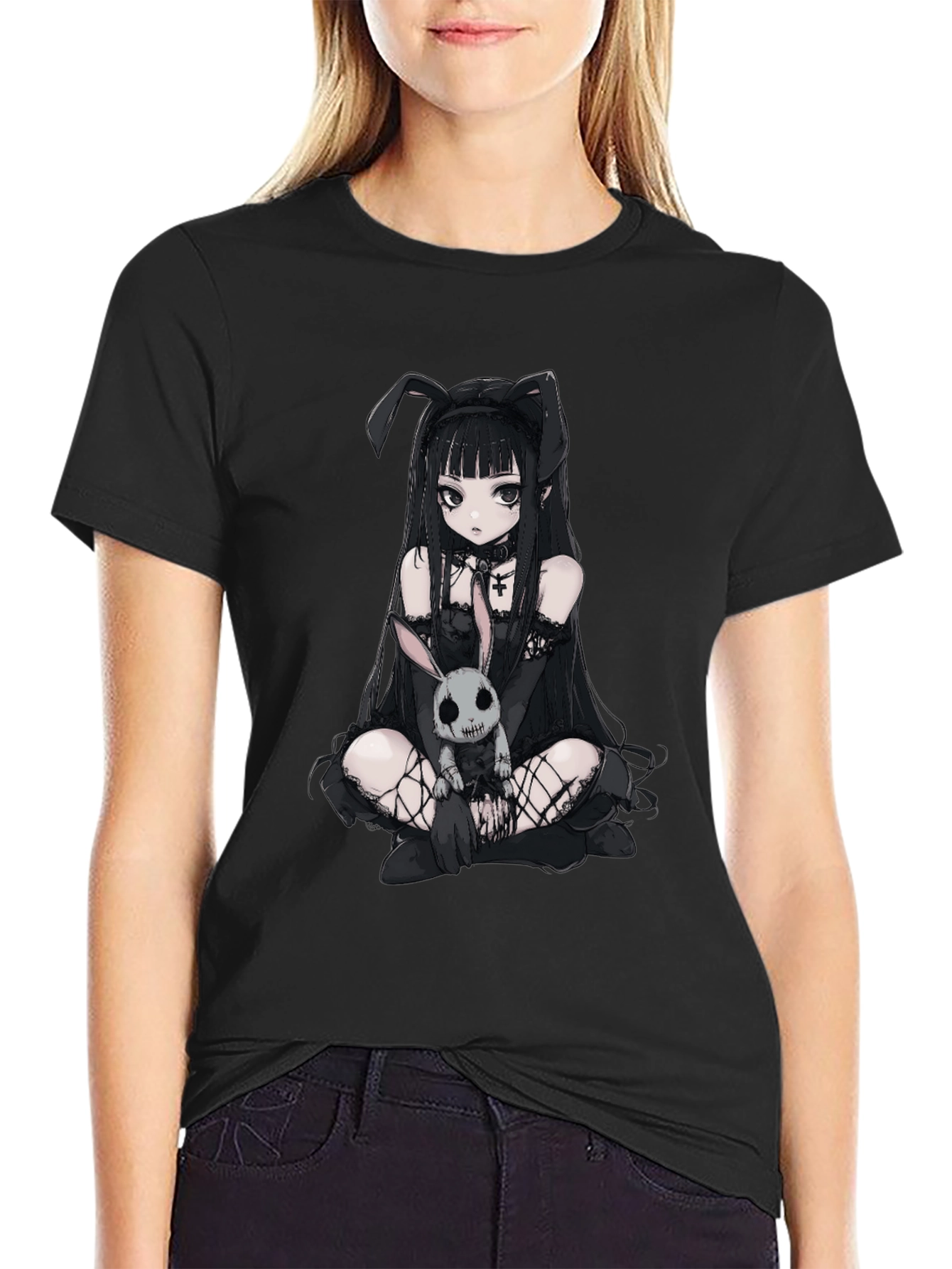 Gothic Anime Bunny Girl T-Shirt