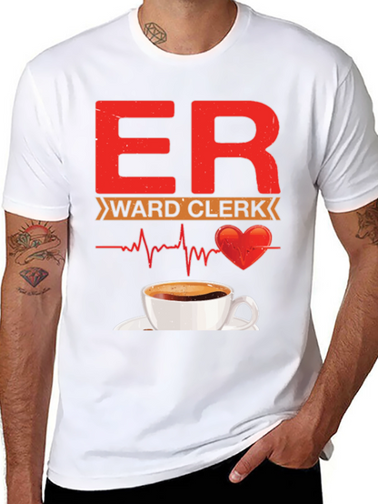 ER Ward Clerk Coffee Heartbeat T-Shirt
