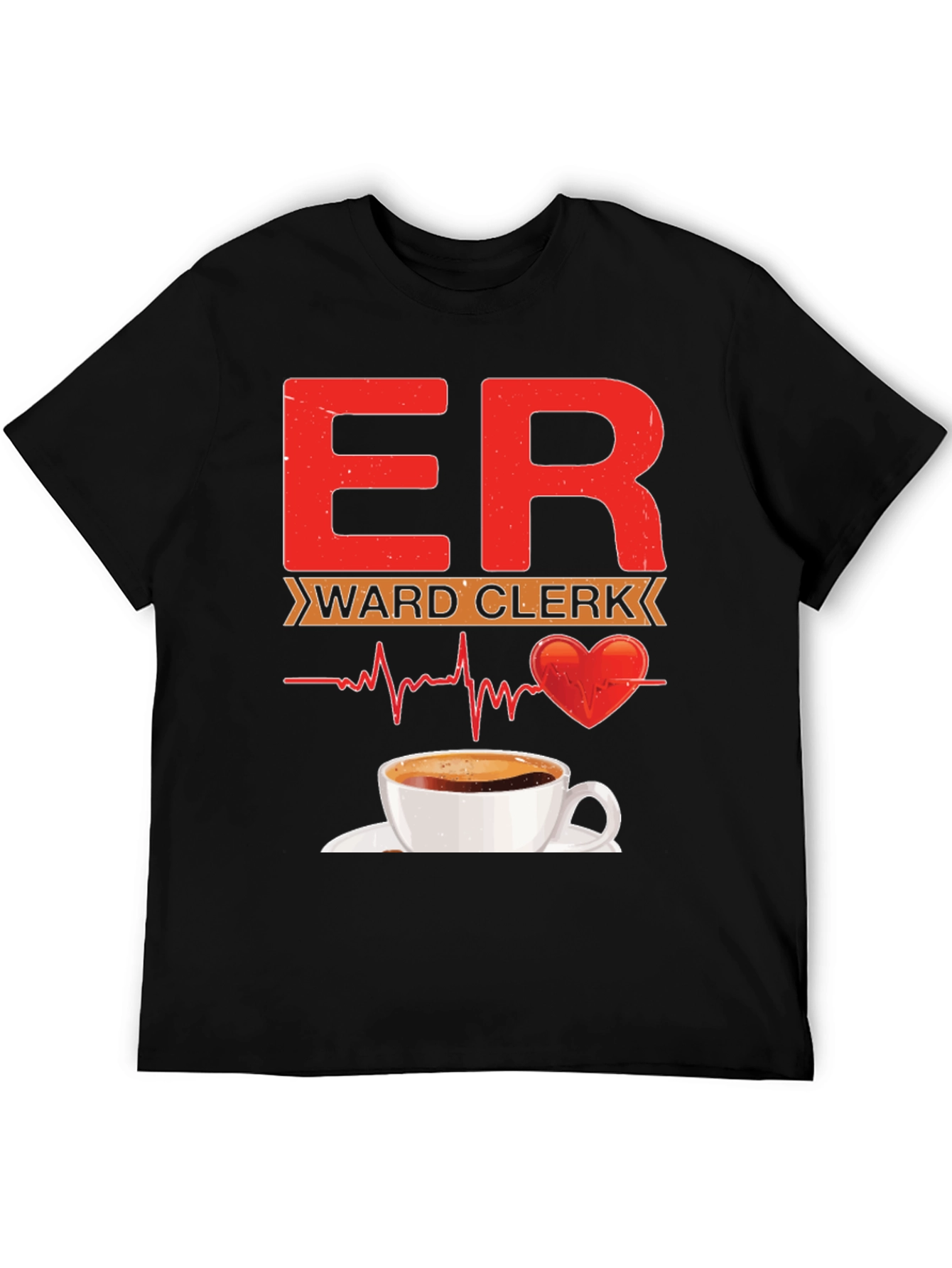 ER Ward Clerk Coffee Heartbeat T-Shirt
