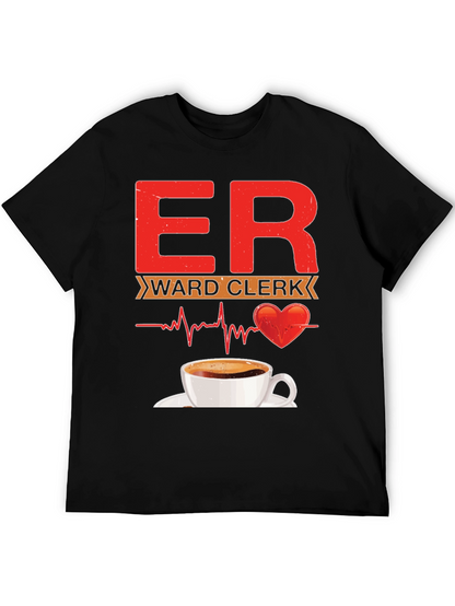 ER Ward Clerk Coffee Heartbeat T-Shirt