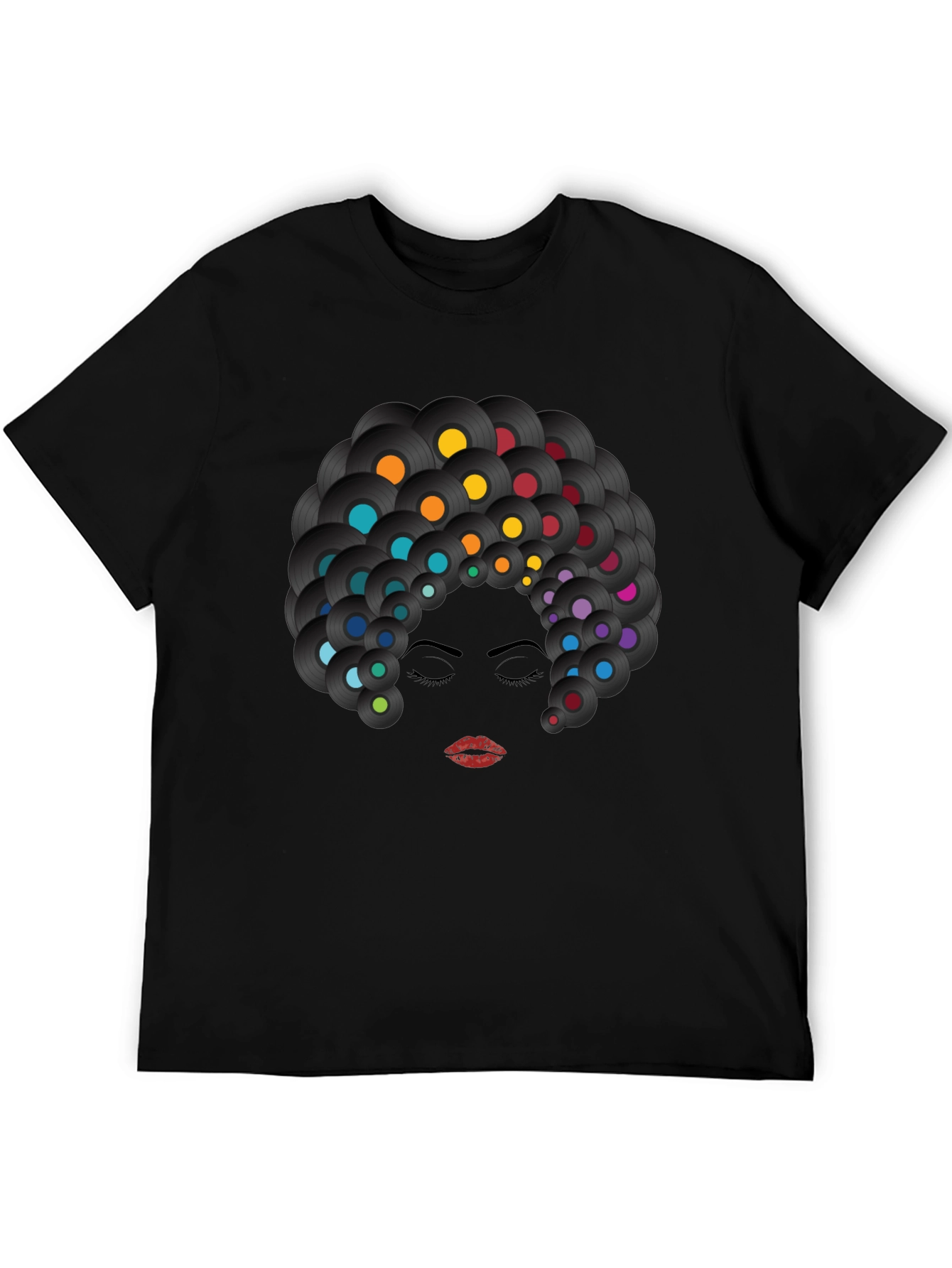 Retro Vinyl Record Afro Graphic T-Shirt