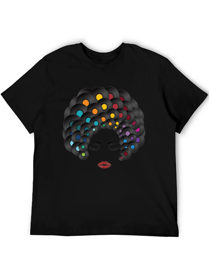 Retro Vinyl Record Afro Graphic T-Shirt