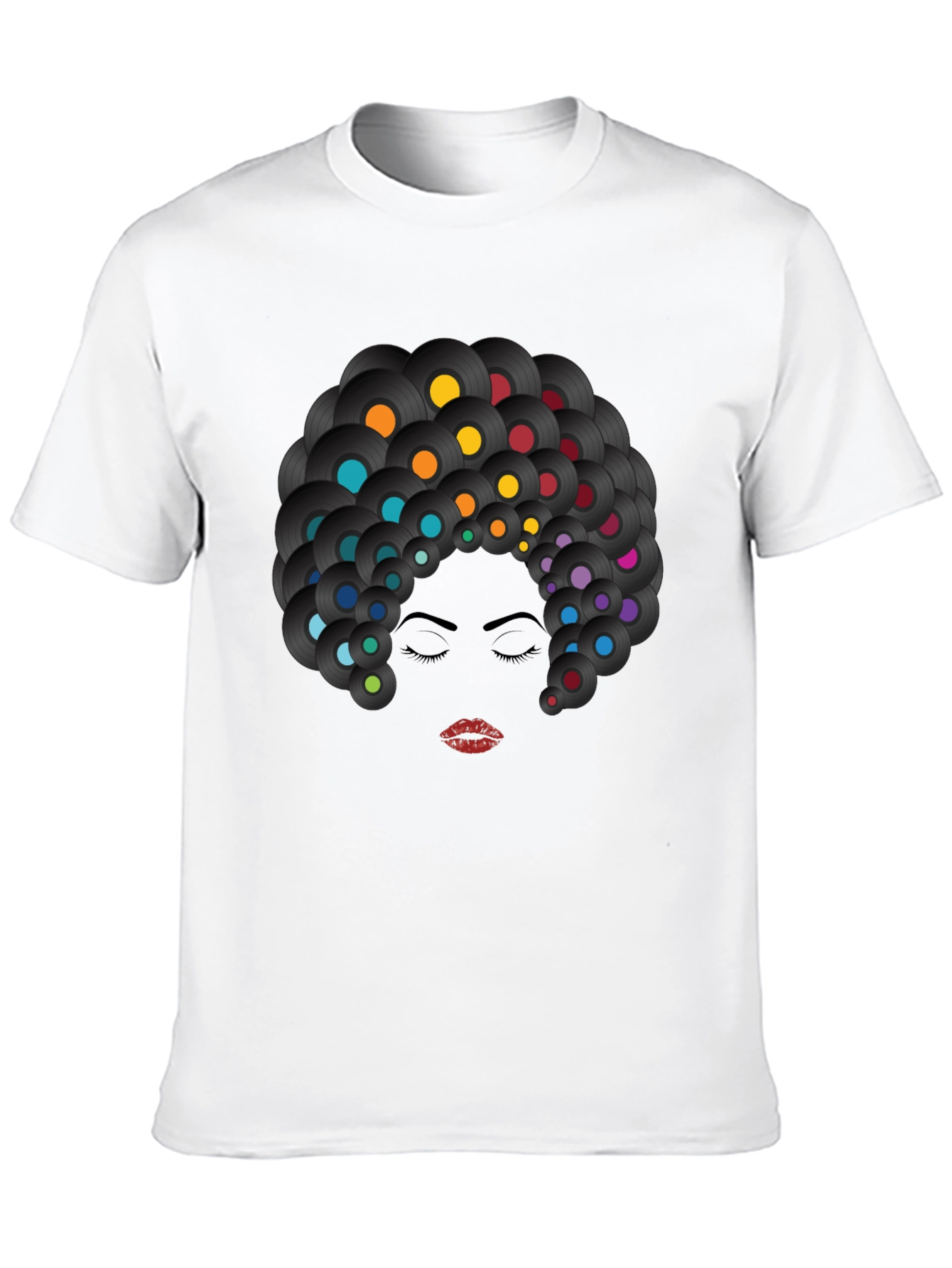 Retro Vinyl Record Afro Graphic T-Shirt