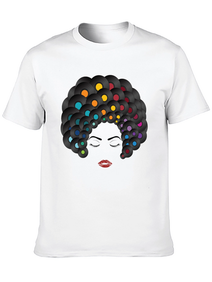 Retro Vinyl Record Afro Graphic T-Shirt