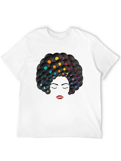 Retro Vinyl Record Afro Graphic T-Shirt