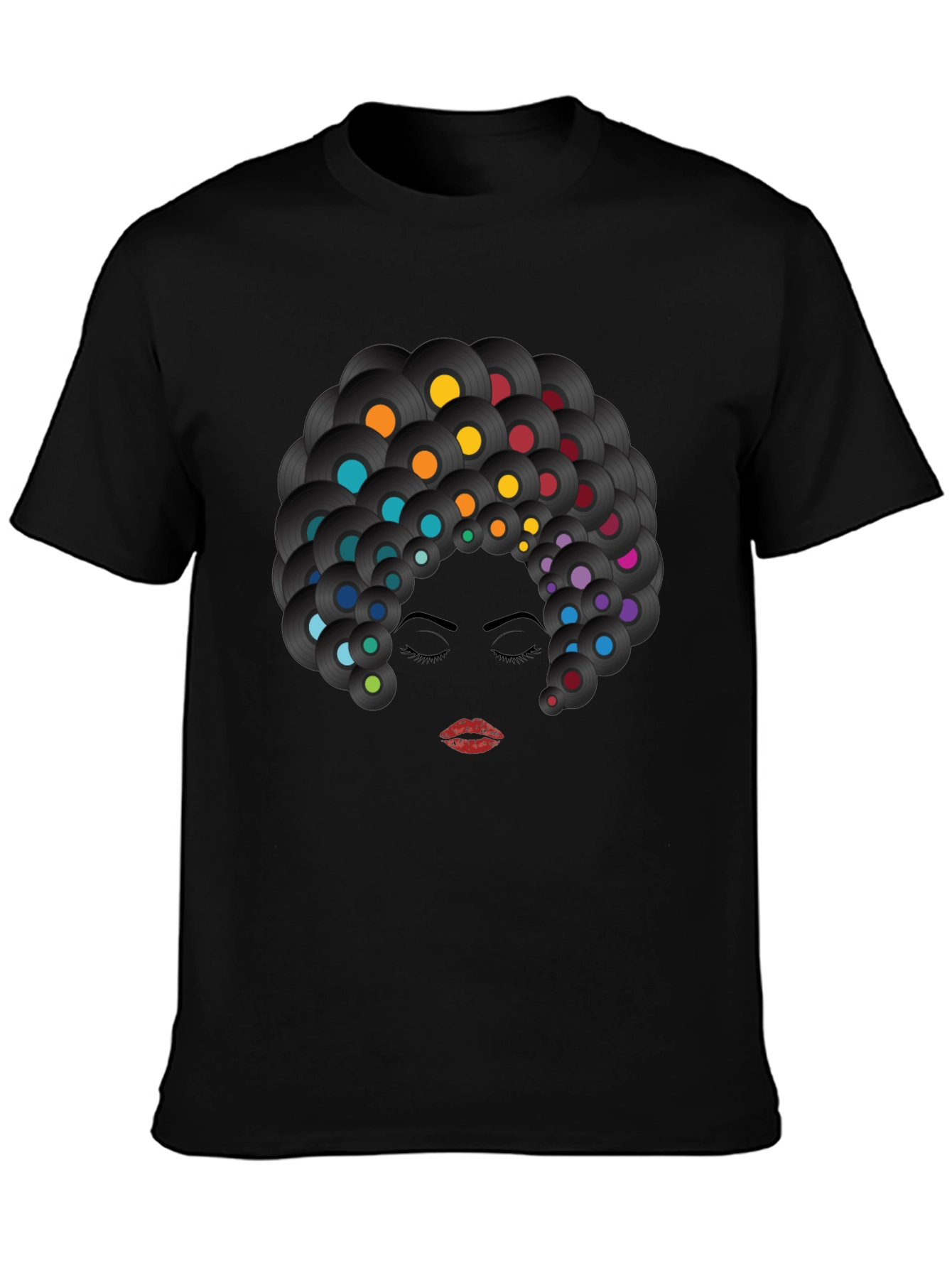 Retro Vinyl Record Afro Graphic T-Shirt