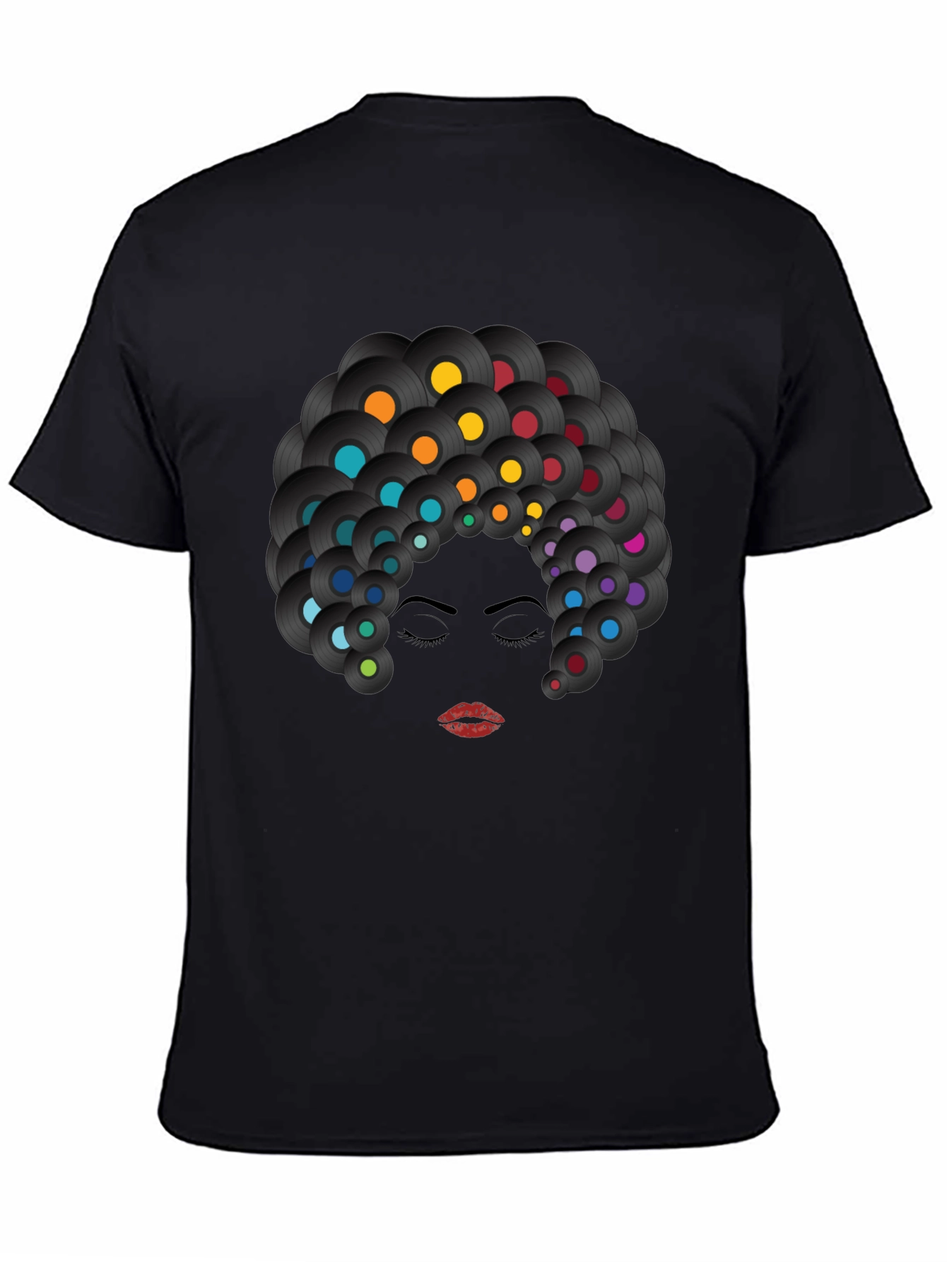 Retro Vinyl Record Afro Graphic T-Shirt