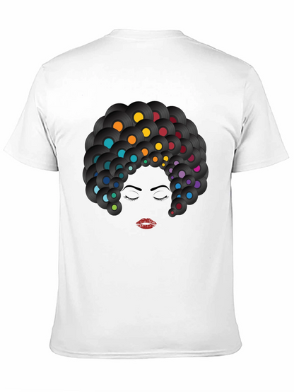 Retro Vinyl Record Afro Graphic T-Shirt