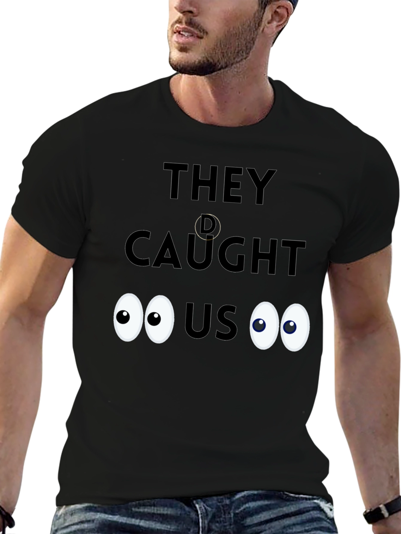 Caught! Novelty Graphic Tee - Soft Cotton Blend